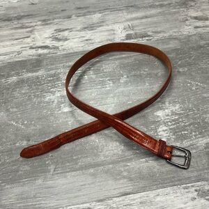 Ralph Lauren Cognac Genuine Lizard Skin Belt 34
